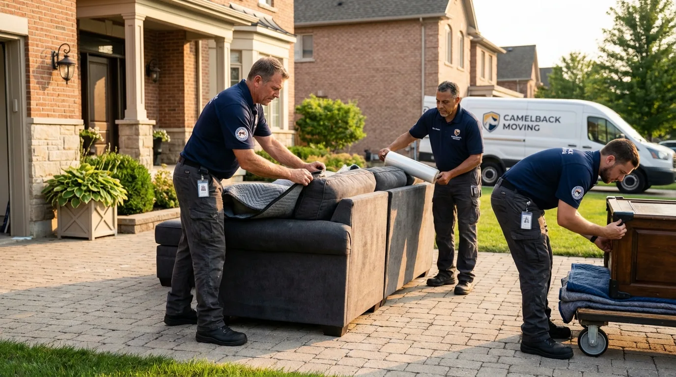 Large estate moving crew wrapping furniture in Paullina, IA