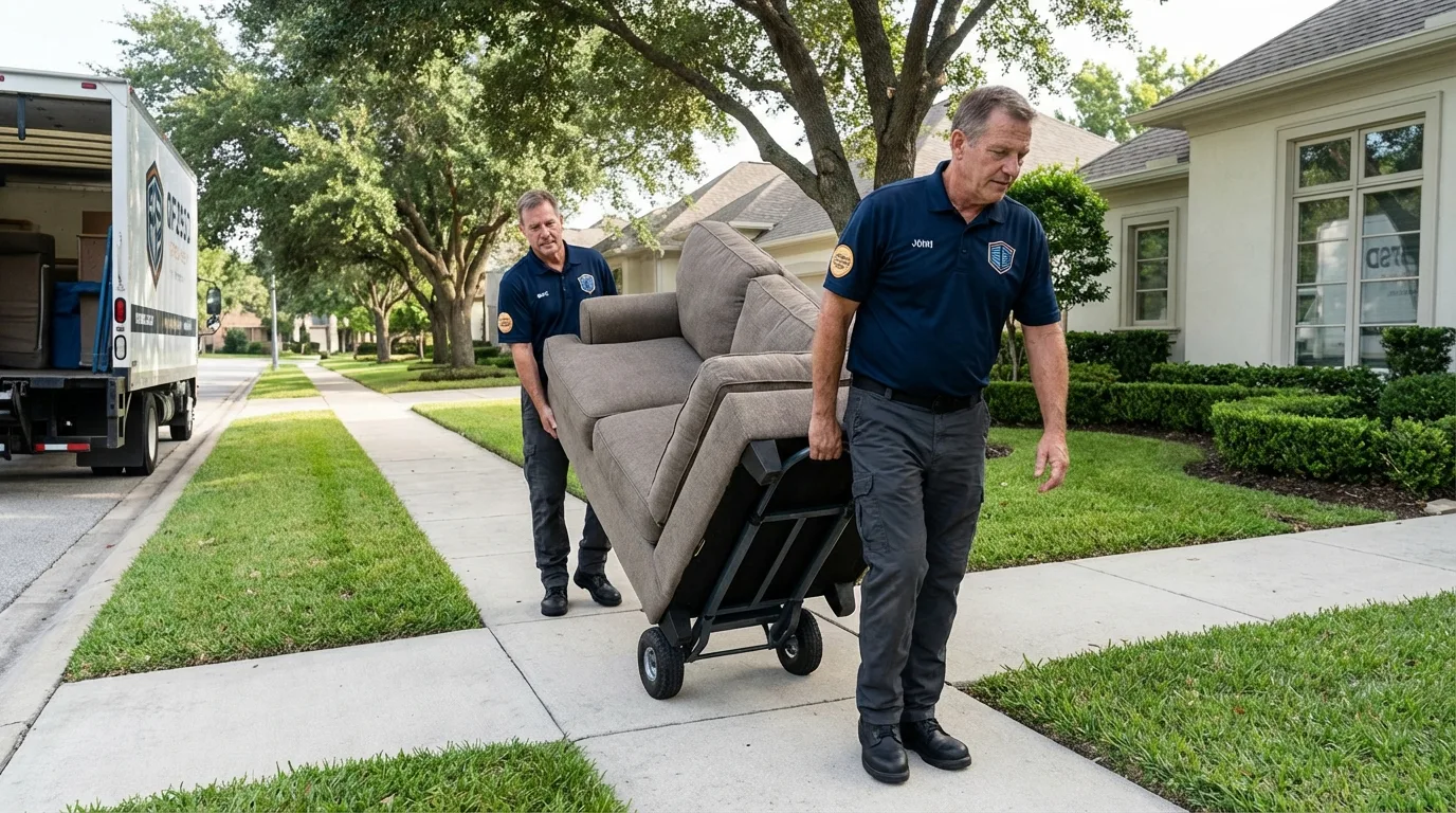 Local residential moving crew loading furniture in Paullina, IA