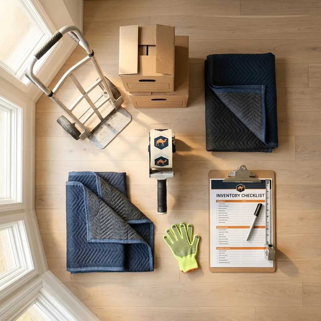 Professional moving supplies and packing materials layout for Paullina residential relocations